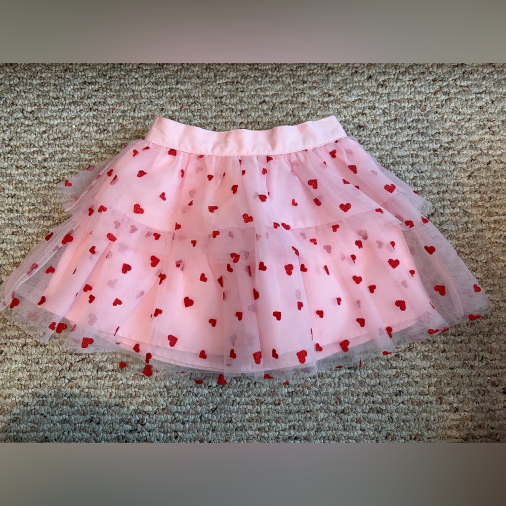 Janie and Jack Glitter Heart Tulle Skirt Size 4